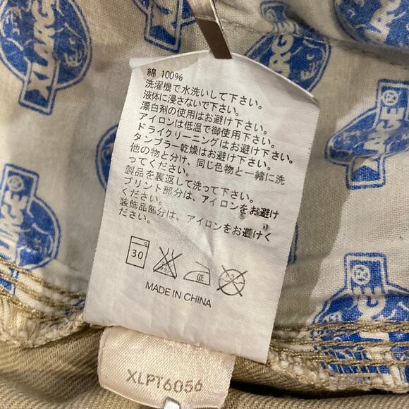 XLARGE Pants Men W32, Beige,Logo-Print,Zip,Pocket,Cotton100% - Picture 15 of 16